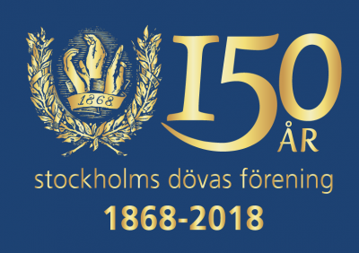 Stockholms Dövas Förening – 150 år Logotyp